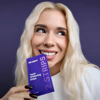 Purple Teeth Whitening Strips - Safe for Enamel
